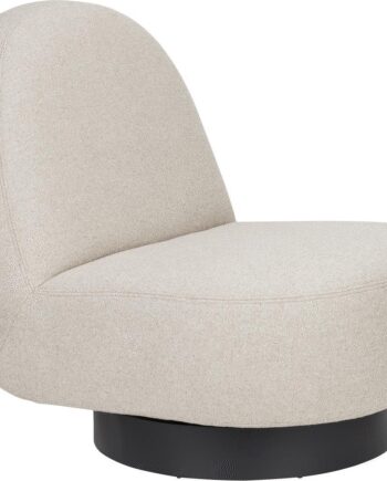 Loungestol Zuiver Eden Lænestol Lysgrå Polyester Med Sort Drejebase 8578