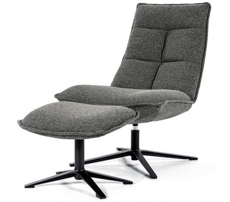 Marcus Rotrbar Lænestol Med Puf Polyester H94 Sort Antracit
