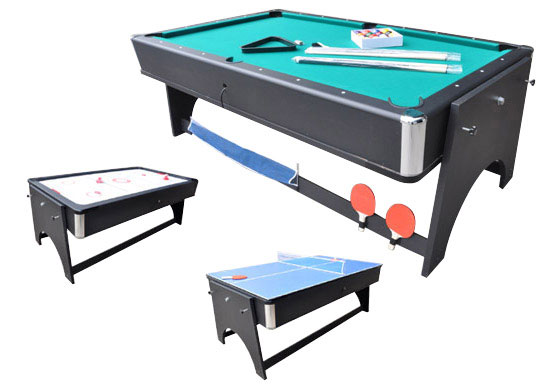 Megaleg 4i1 Multibord Med Pool Airhockey Bordtennis Spisebord