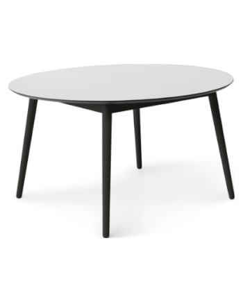Meza Hammel Round Spisebord  Hvid Laminat Sortbejdset Ben