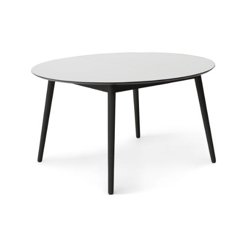 Meza Hammel Round Spisebord Hvid Laminat Sortbejdset Ben