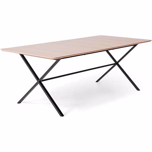 Meza Hammel Rounded Spisebord 210 100 Finr Sort Krydsstel