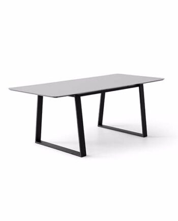 Meza Hammel  Rounded Spisebord  Hvid Trapez Stel