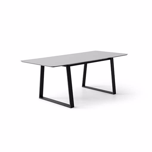 Meza Hammel Rounded Spisebord Hvid Trapez Stel