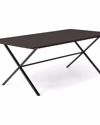 Meza Hammel  Rounded Spisebord 210 100  Sort Laminat Sort Krydsstel
