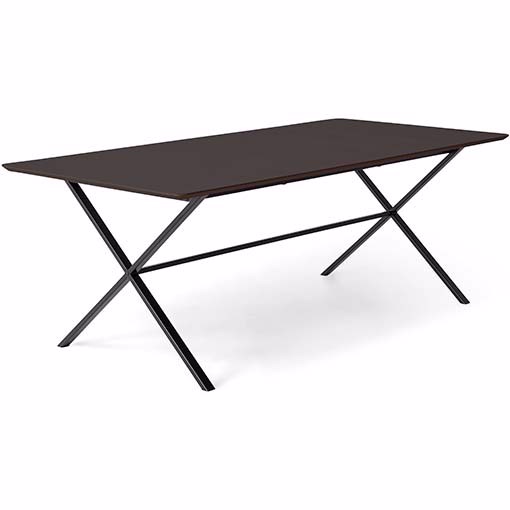 Meza Hammel Rounded Spisebord 210 100 Sort Laminat Sort Krydsstel