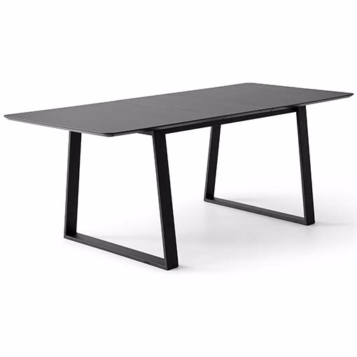 Meza Hammel Rounded Spisebord Sort Trapez Stel