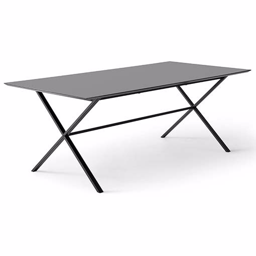 Meza Hammel Square Spisebord 210 100 Grafit Sort Krydsstel