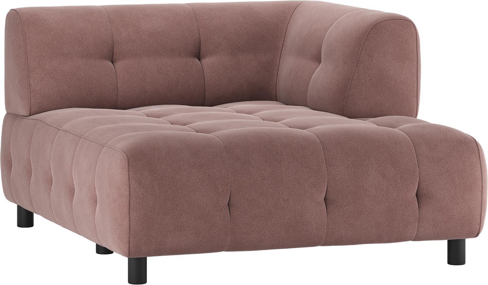 Modulær Sofa Chaiselong Med Højre Arm Woood Louis Lyserød Vævet Polyester