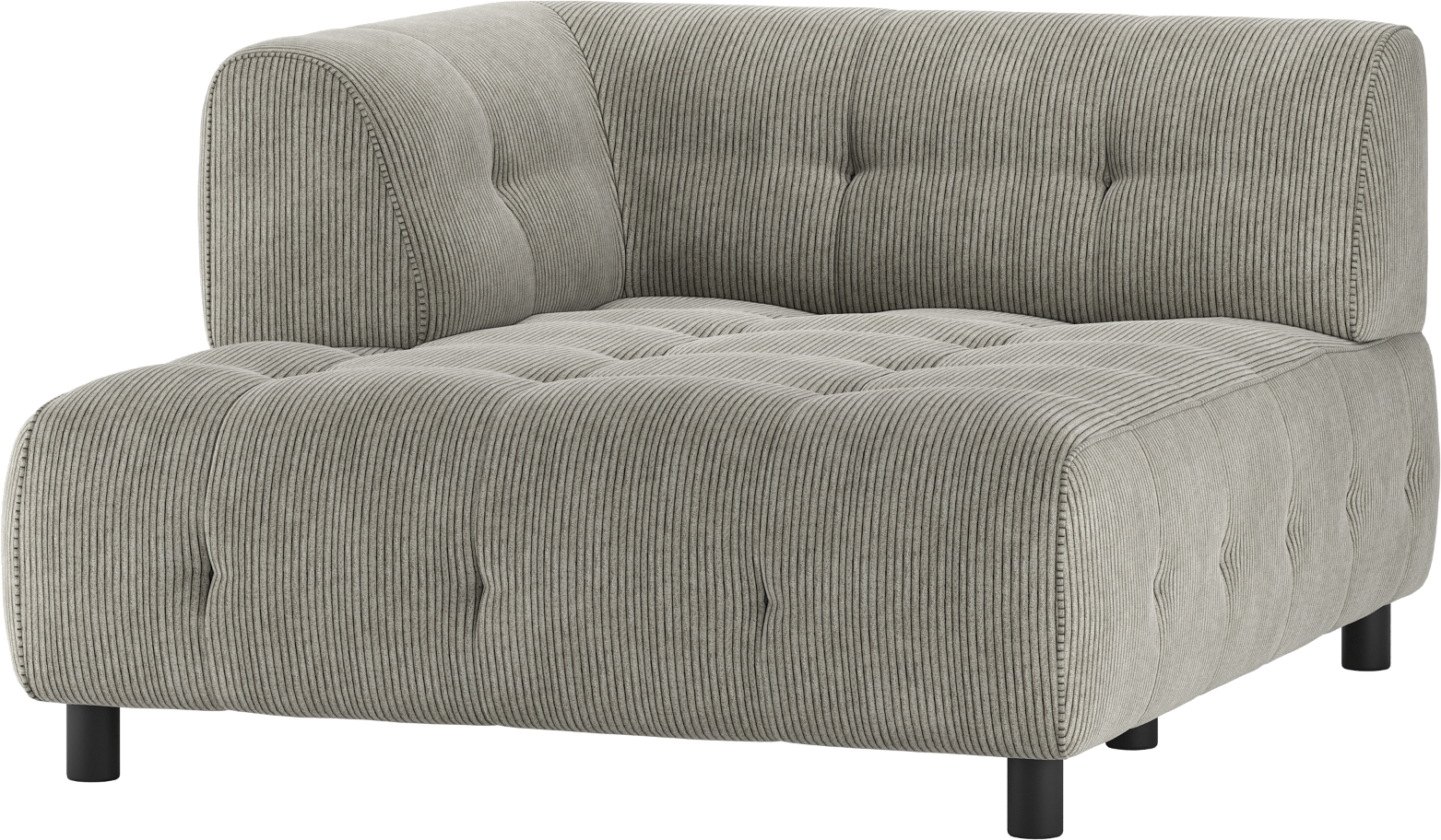 Modulær Sofa Med Venstre Chaiselong Woood Louis Fløjl Lysegrøn