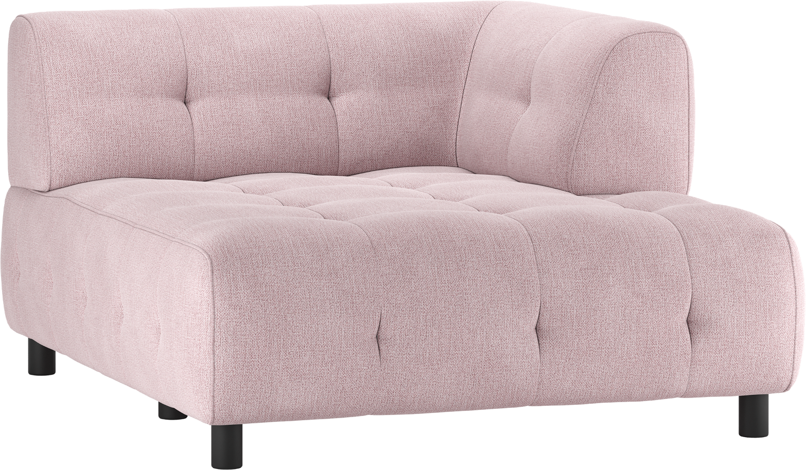 Modulær Sofa Woood Louis Chaiselong Højre Fladvævet Lyserød Polyester