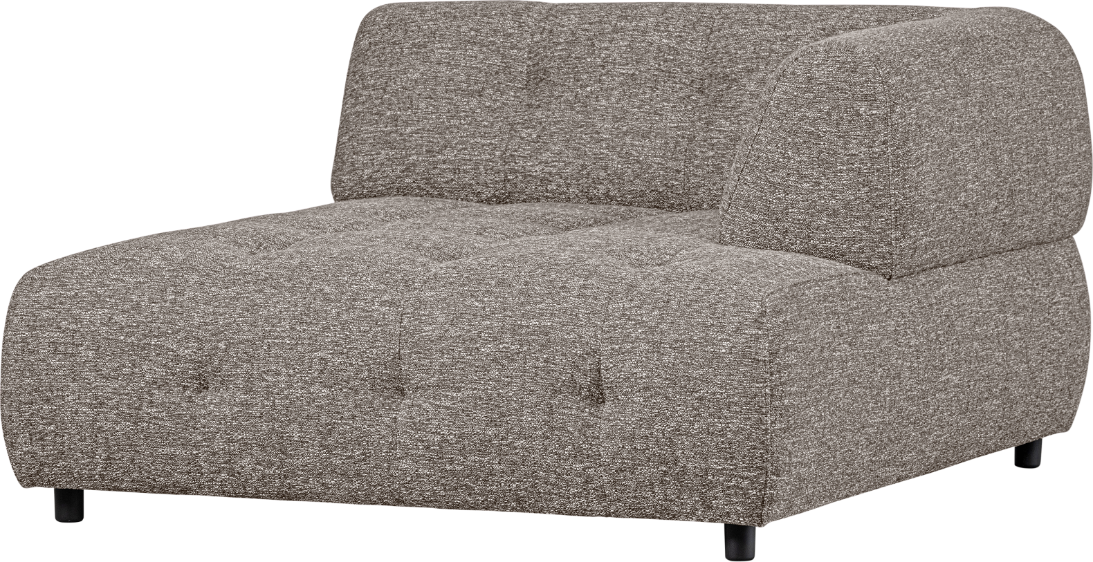 Modulær Sofa Woood Louis Chaiselong Højre Grov Melange Kaffe 122x140x73