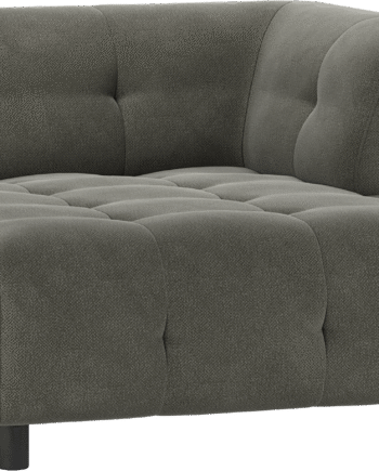 Modulær Sofa Woood Louis Pers Chaiselong Højre Arm Grøn Vævet Polyester