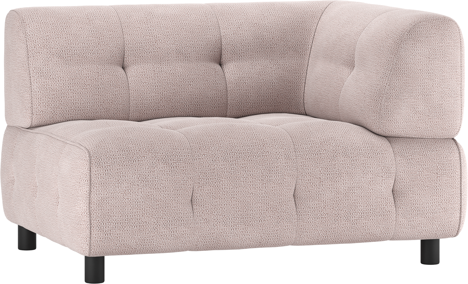 Modulær Sofa Woood Louis Sæders Højre Arm Lyserød Chenille H73b90l122