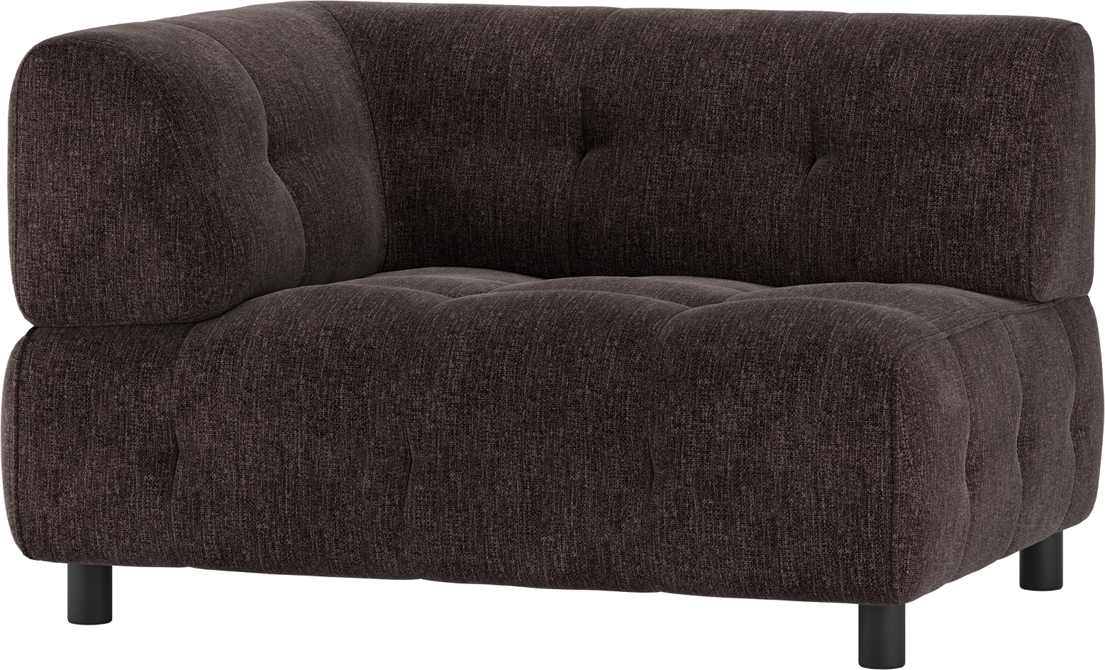 Modulær Sofa Woood Louis Sæders Med Venstre Arm Fladvævet Polyester Kaffe H73xd90xl122