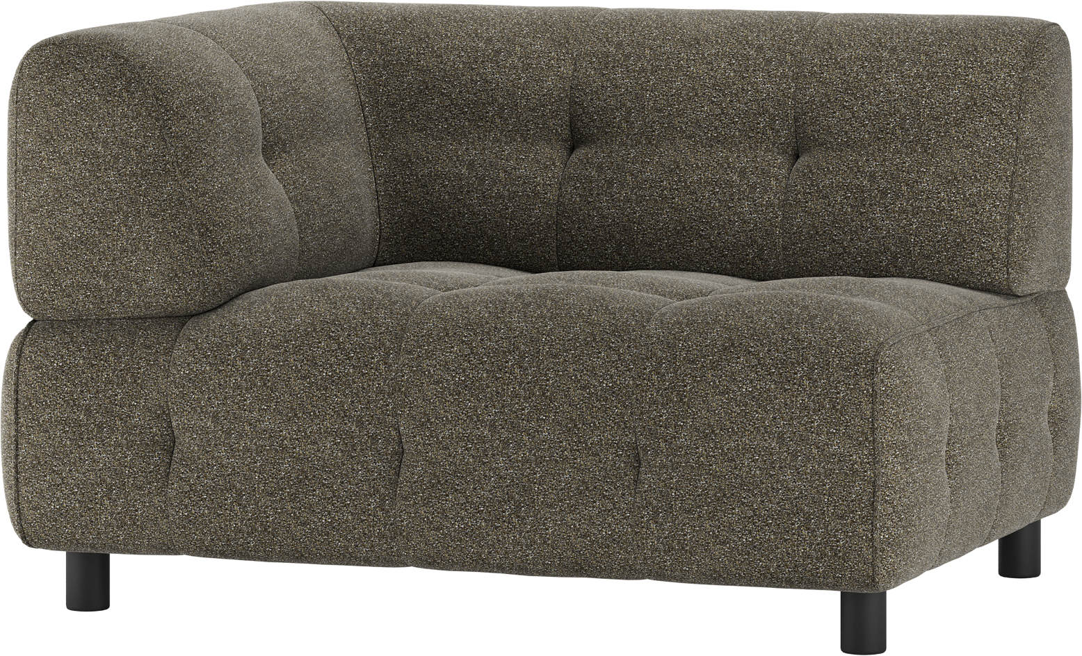 Modulær Sofa Woood Louis Sæders Med Venstre Arm Grov Melange Lysegrøn Polyester H73xb90xl122