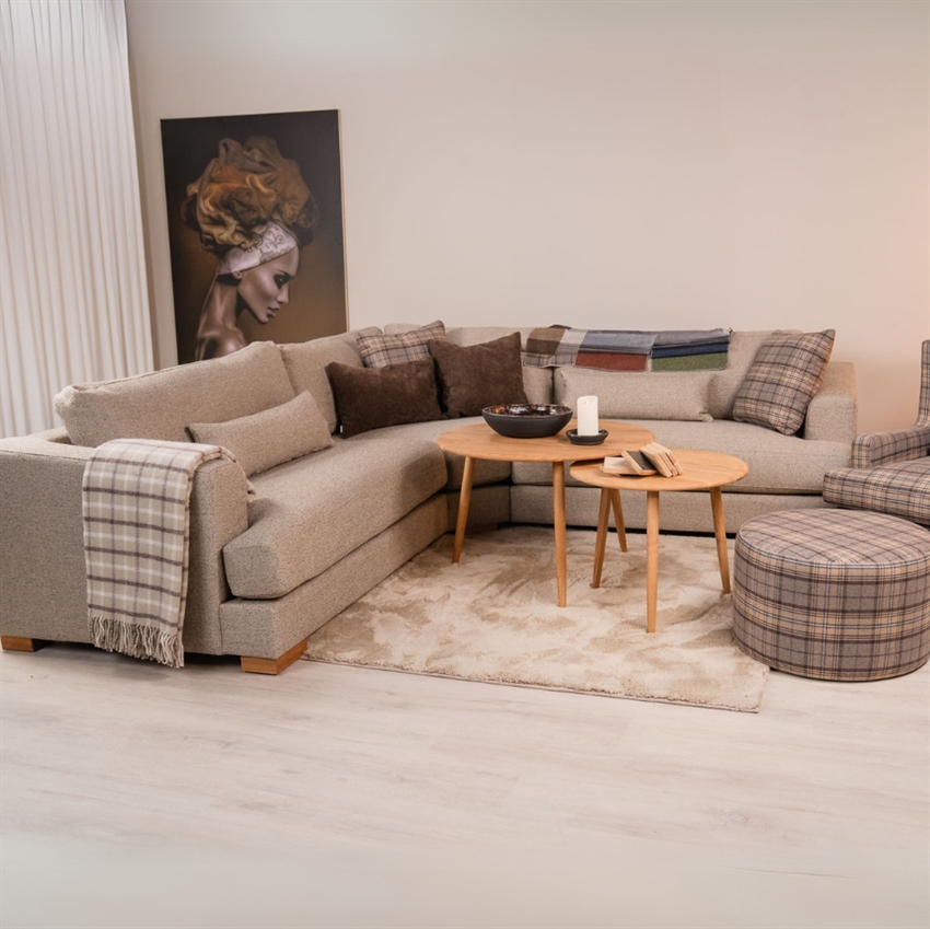 Monica Hjørnesofa Bucle Stof