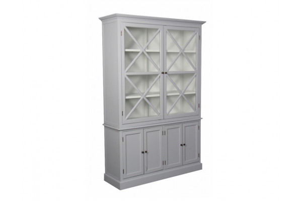 Orø Vitrineskab 211x142x46 Lysgrå Hvid