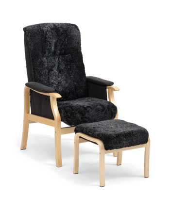 Otium Lænestol Med Fodskammel Sheepskin   Natur Træ