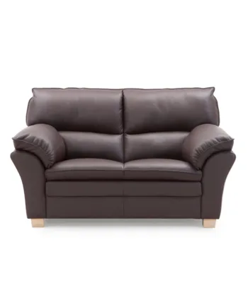 Palma Personers Sofa  Mørkebrun Semi Spalt Læder Ubehandlet Bøg