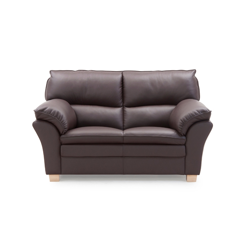 Palma Personers Sofa Mørkebrun Semi Spalt Læder Ubehandlet Bøg