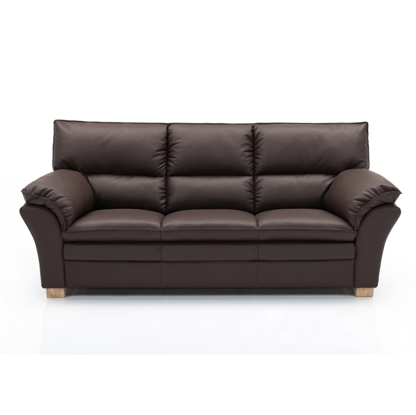 Palma Personers Sofa Mørkebrun Semi Spalt Læder Ubehandlet Egetræ