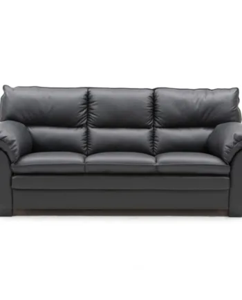 Palma Personers Sofa  Sort Semi Spalt Læder Ubehandlet Egetræ