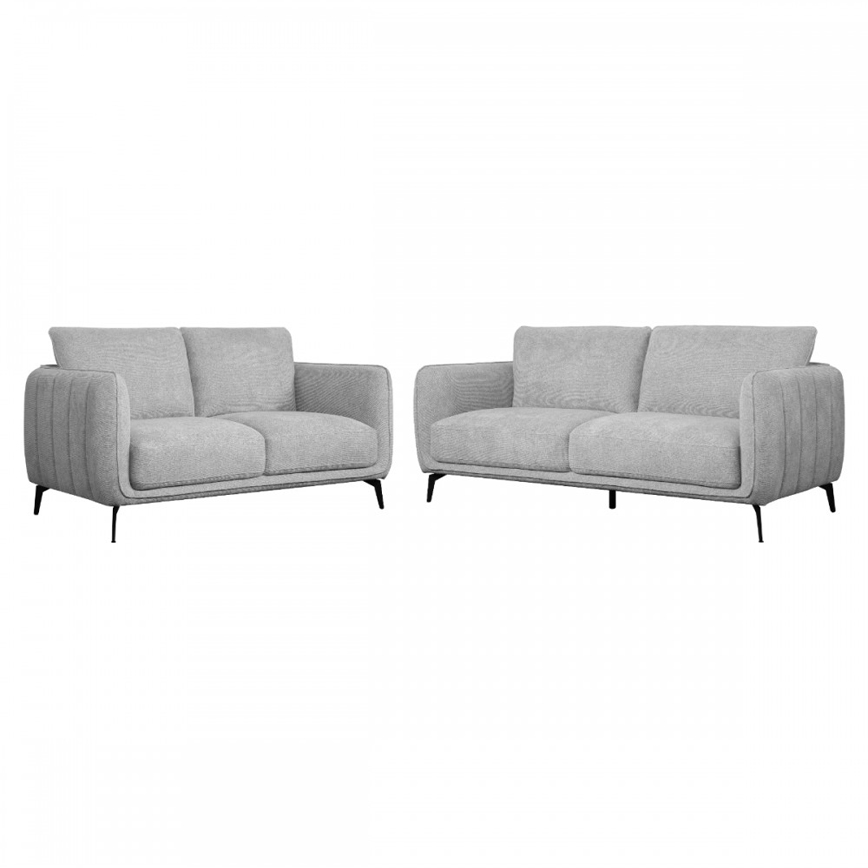 2pers Selena Sofa Gråt Stof Skarp Pris