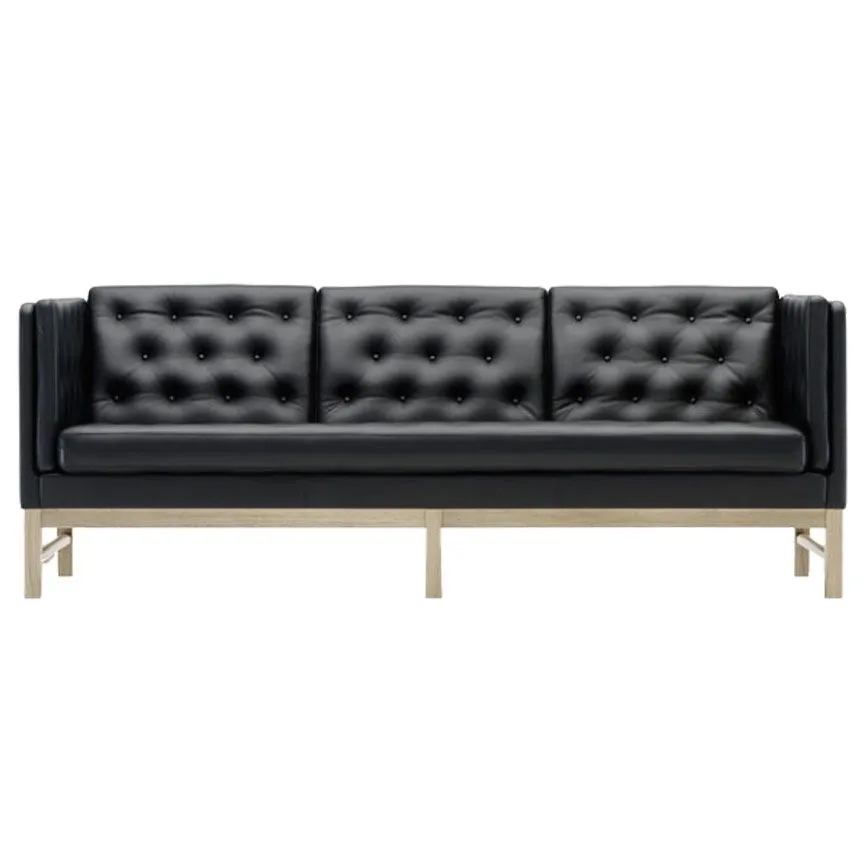 3pers Sofa Ej315 Sæbe Sort Cava Læder