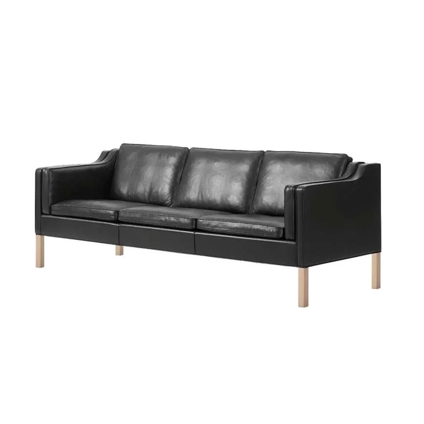3pers Sofa Model 2213 Skarp Pris Sort Semi Læder