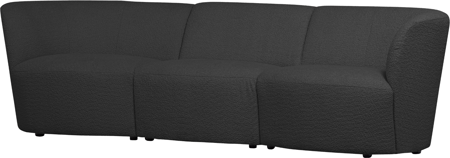Personers Boucl Sofa Woood Coco Mørkegrå H70xb227xd72