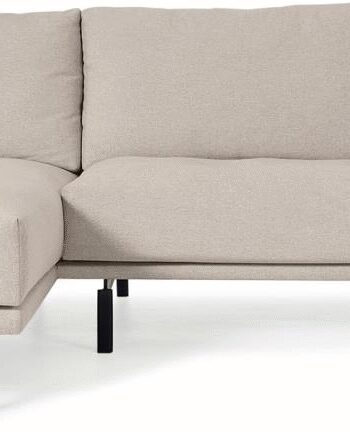 Personers Chaiselong Sofa Kave Home Galene Moderne Nordisk Beige Polstret Genbrugs Pet Metalben