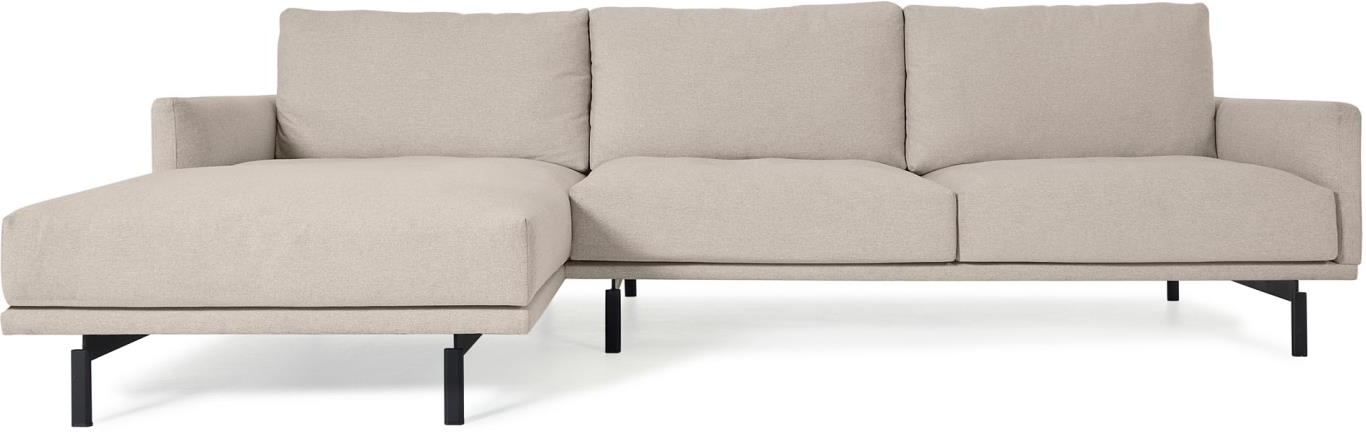 Personers Chaiselong Sofa Kave Home Galene Moderne Nordisk Beige Polstret Genbrugs Pet Metalben