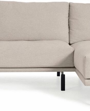 Personers Chaiselong Sofa Kave Home Galene Nordisk Design Polstret Med Duneffekt Genanvendt Pet Beige Højrevendt