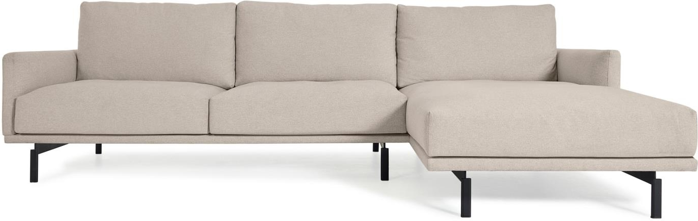 Personers Chaiselong Sofa Kave Home Galene Nordisk Design Polstret Med Duneffekt Genanvendt Pet Beige Højrevendt