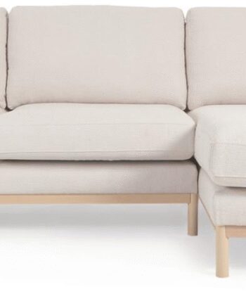 Personers Chaiselong Sofa Kave Home Mihaela Højrevendt Hvid Fleece Polstring Bæredygtig Genanvendt Pet 264154