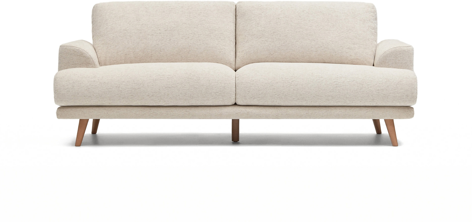 Personers Polstret Sofa Kave Home Karin Chenille Beige Bæredygtig Nordisk Design