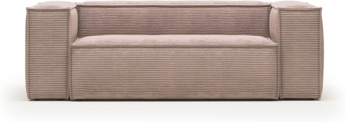 Personers Sofa Kave Home Blok Lyserød Velour Nordisk Vintage 210x100x69