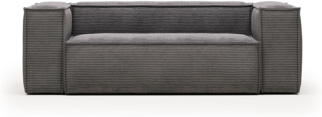 Personers Sofa Kave Home Blok Polstret Grå Bredribbet Corduroy B210100 Nordisk Vintage