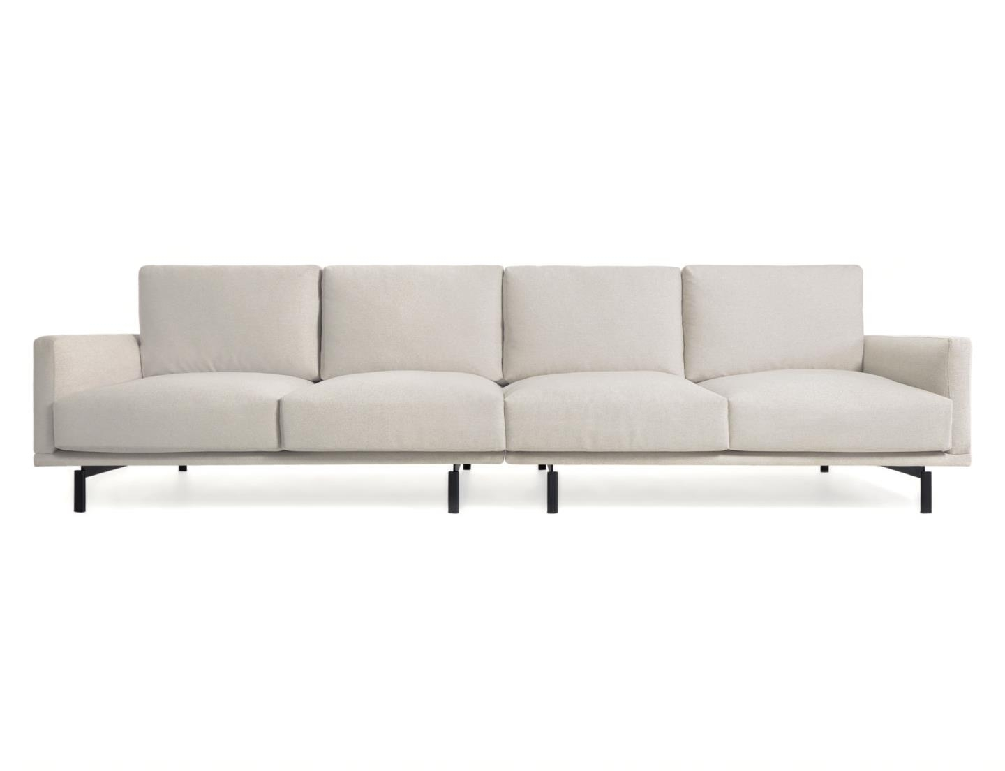 Personers Sofa Kave Home Galene Moderne Nordisk Beige Polstret Stof Sorte Metalben Genanvendt Pet Miljøvenlig