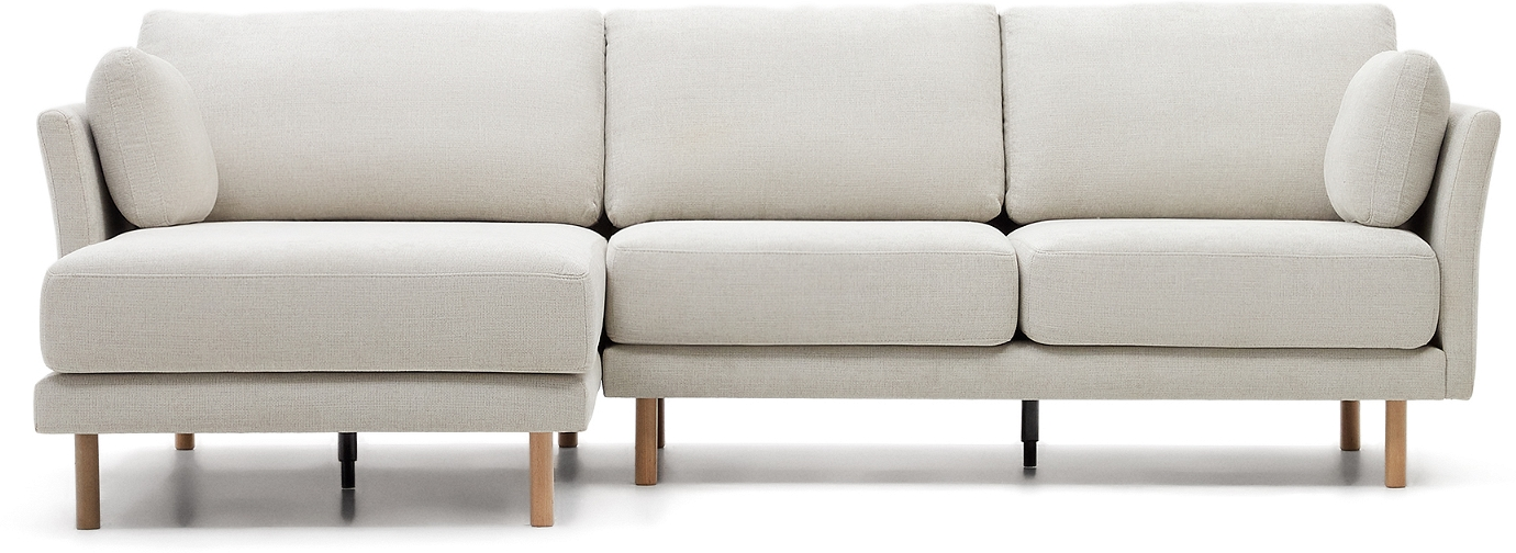 Personers Sofa Kave Home Gilma Nordisk Moderne Modul Chaiselong Grå Natur Chenille Vand Pletafvisende Aftagelige Puder