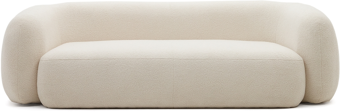 Personers Sofa Kave Home Martina Polstret Hvid Genbrugspolyester H76 B246 D124