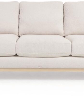 Personers Sofa Kave Home Mihaela Hvid Micro Boucl Bæredygtigt Bøgetræ H88b95l203