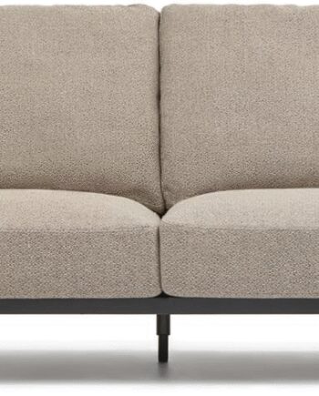 Personers Sofa Kave Home Noa Beige Sort Genbrugstekstil Med Sort Stålramme 230