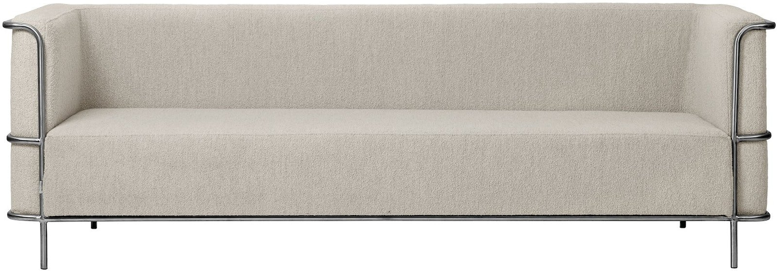 Personers Sofa Kristina Dam Modernist Boucl Rustfrit Stål Beige H70 B77 L220