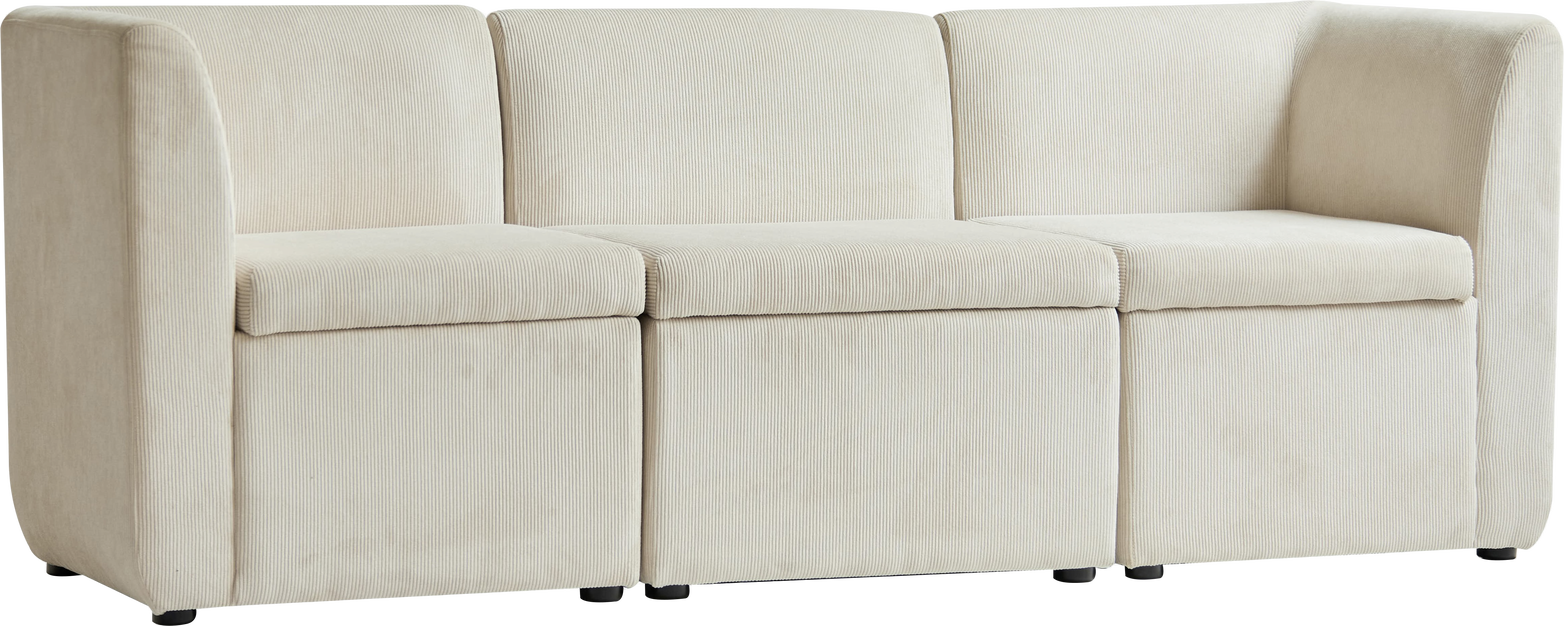 Personers Sofa Nordlys Furniture Varde3places Beige Fløjlssofa 180x60x68