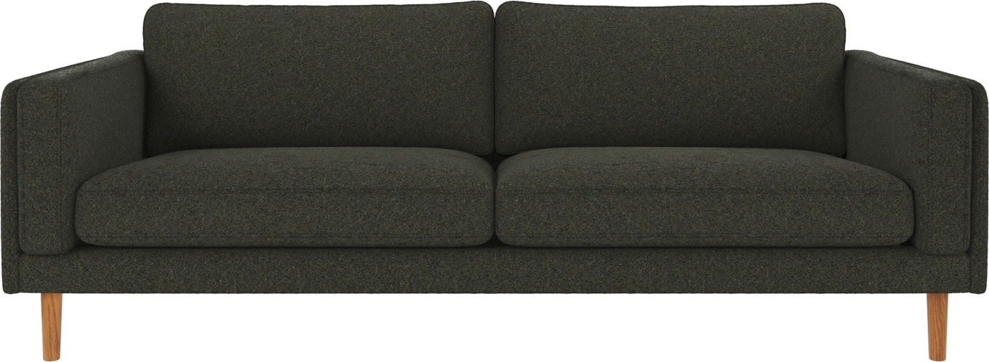 Personers Sofa Rowico Braden Alice 162 Stof Grøn Med Egetræsben 216x87x78