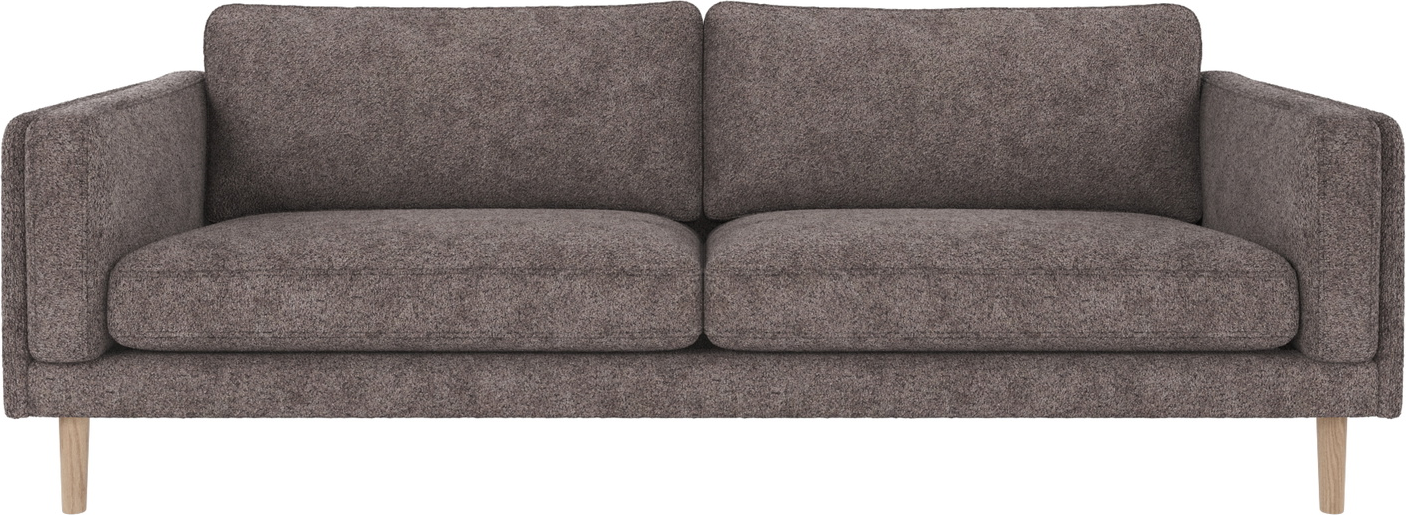 Personers Sofa Rowico Braden Mørkegrå Polyester Med Hvidvaskede Egetræsben 216x87