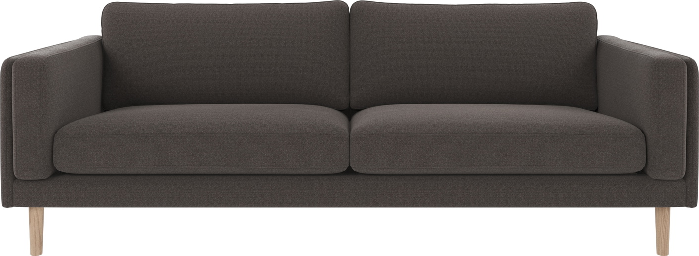 Personers Sofa Rowico Braden 216 Mørkegrå Rita Polyester Med Slidstærkt Stof Hvidvaskede Egetræsben