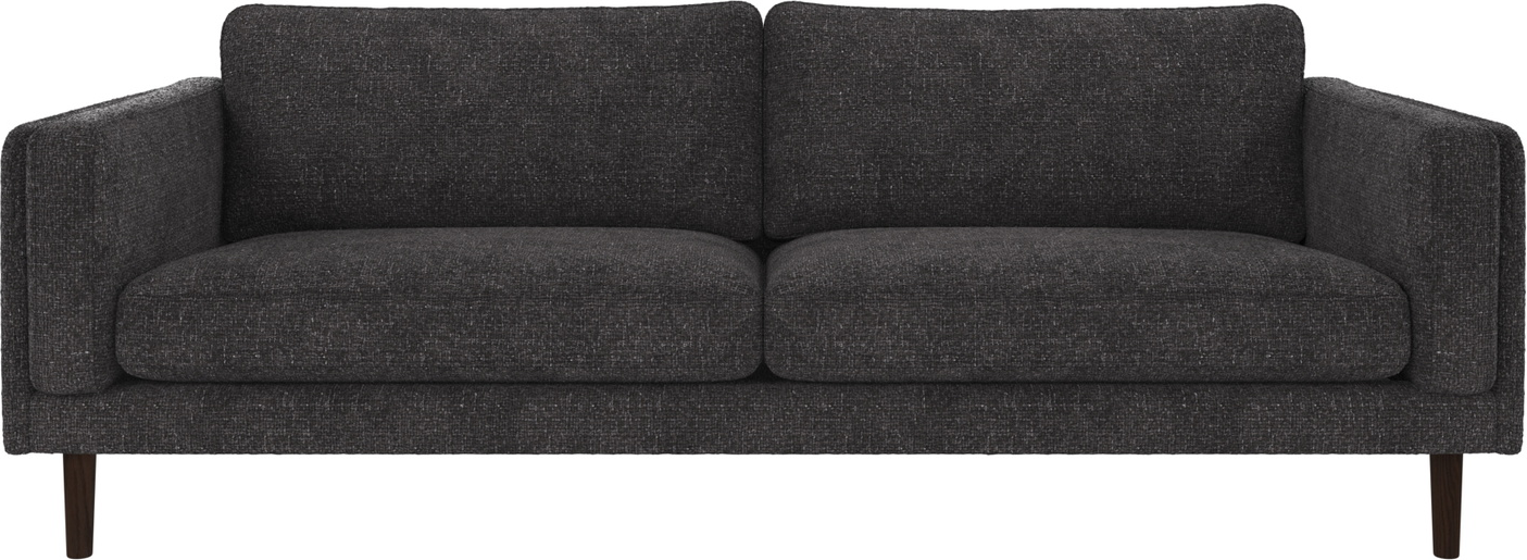 Personers Sofa Rowico Braden Mørkegrå Robin Polyesterstof Fsc Certificeret Stel Lakerede Egetræsben 216x87x78
